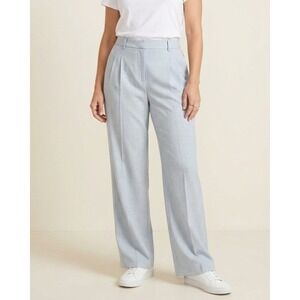 House of Harlow 1960 Woven Textured Wide Leg Pleated Pants Light Blue Size 8